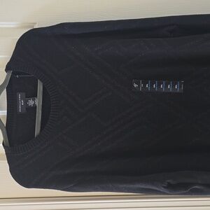 SHAQUILLE O'NEAL MENS BIG AND TALL BLACK LONG SLEEVE PULLOVER SWEATER SIZE 2XL